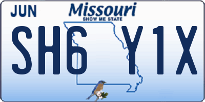 MO license plate SH6Y1X