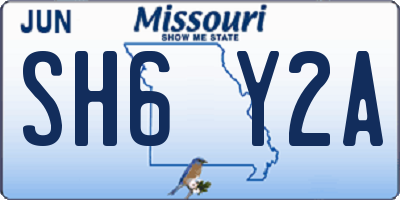 MO license plate SH6Y2A