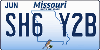 MO license plate SH6Y2B