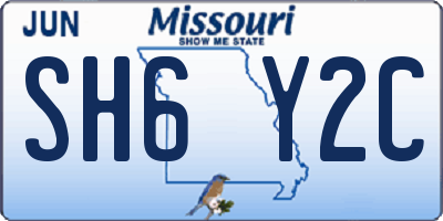 MO license plate SH6Y2C