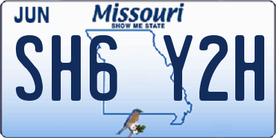 MO license plate SH6Y2H