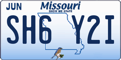 MO license plate SH6Y2I