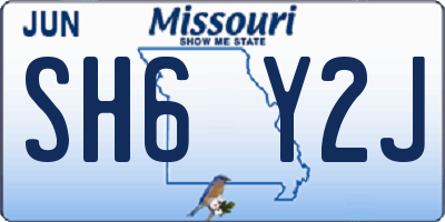 MO license plate SH6Y2J