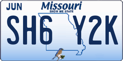 MO license plate SH6Y2K