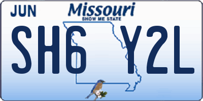 MO license plate SH6Y2L