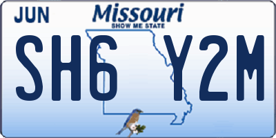 MO license plate SH6Y2M