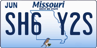 MO license plate SH6Y2S