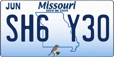 MO license plate SH6Y3O