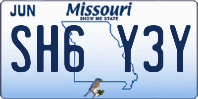 MO license plate SH6Y3Y