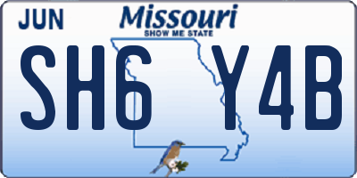 MO license plate SH6Y4B
