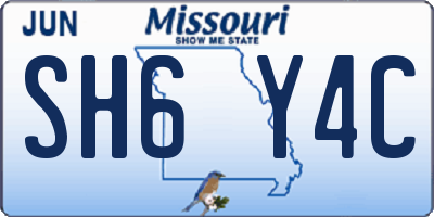 MO license plate SH6Y4C