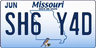 MO license plate SH6Y4D