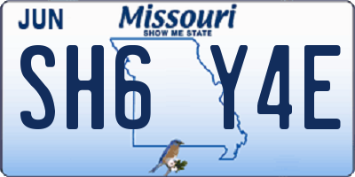 MO license plate SH6Y4E