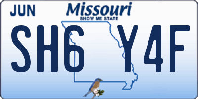 MO license plate SH6Y4F