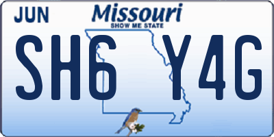 MO license plate SH6Y4G