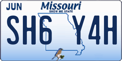 MO license plate SH6Y4H