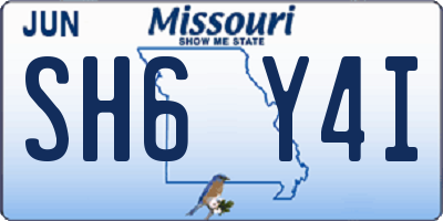 MO license plate SH6Y4I