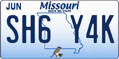 MO license plate SH6Y4K