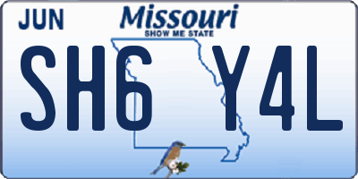 MO license plate SH6Y4L
