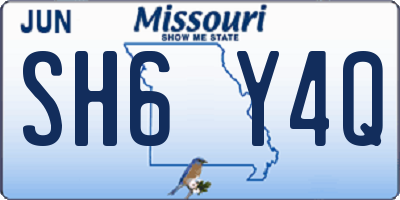 MO license plate SH6Y4Q