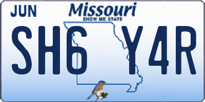 MO license plate SH6Y4R