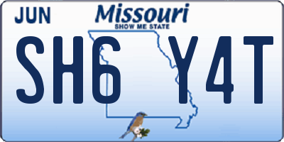 MO license plate SH6Y4T