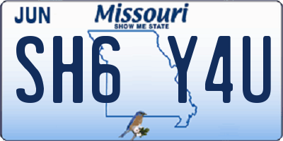 MO license plate SH6Y4U