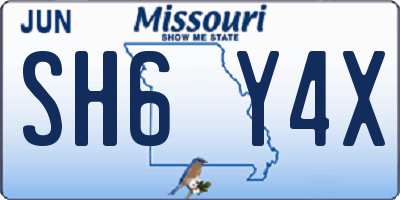 MO license plate SH6Y4X