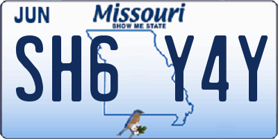 MO license plate SH6Y4Y