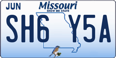 MO license plate SH6Y5A