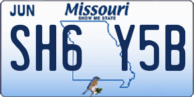 MO license plate SH6Y5B