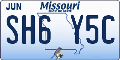 MO license plate SH6Y5C