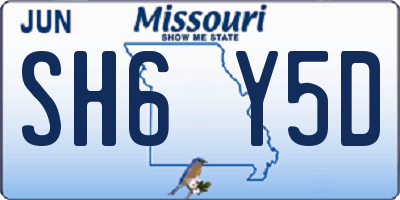 MO license plate SH6Y5D