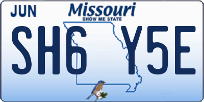MO license plate SH6Y5E