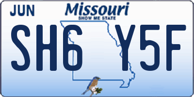MO license plate SH6Y5F
