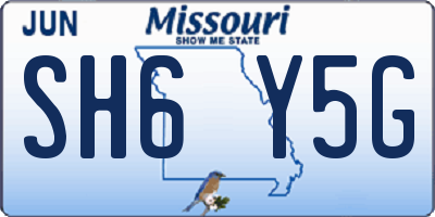 MO license plate SH6Y5G
