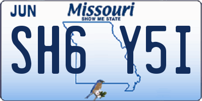MO license plate SH6Y5I