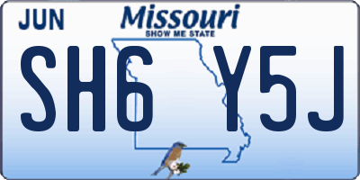 MO license plate SH6Y5J