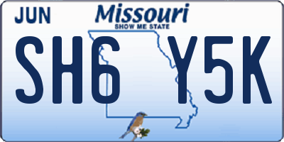 MO license plate SH6Y5K
