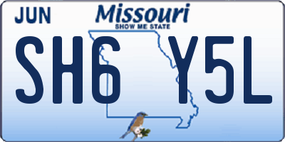 MO license plate SH6Y5L