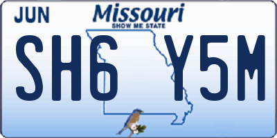 MO license plate SH6Y5M
