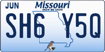 MO license plate SH6Y5Q