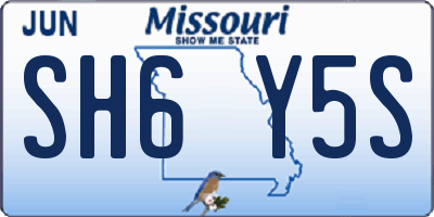 MO license plate SH6Y5S