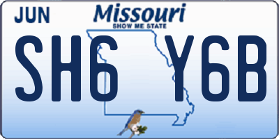 MO license plate SH6Y6B