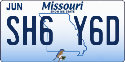 MO license plate SH6Y6D