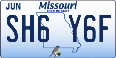 MO license plate SH6Y6F