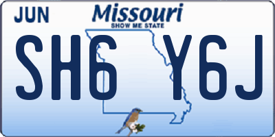 MO license plate SH6Y6J