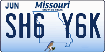 MO license plate SH6Y6K