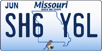MO license plate SH6Y6L