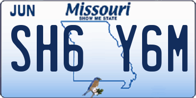 MO license plate SH6Y6M